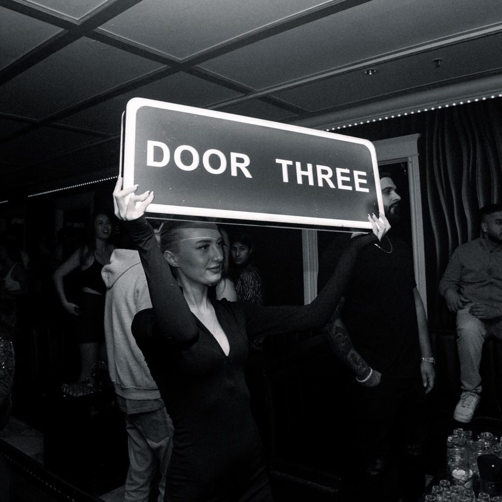DOOR THREE sign at DOOR 3 Nightclub
